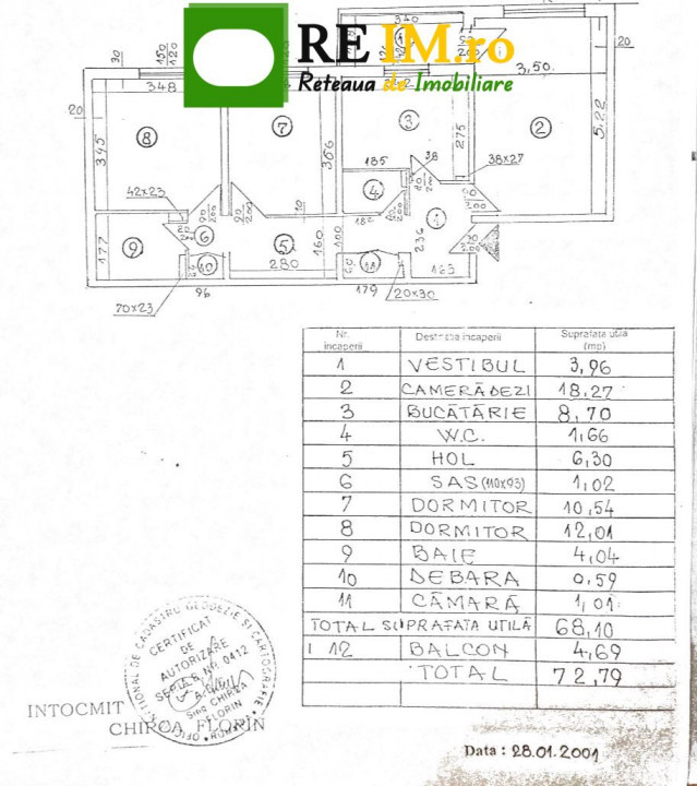 Vanzare | Apartament 3 camere | Sergent Scarlat | 